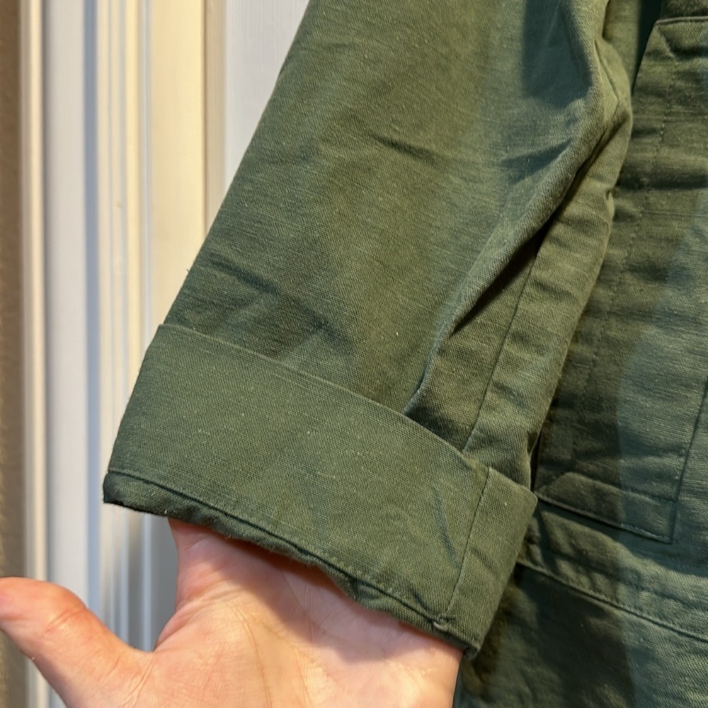 Eileen Fisher Olive A-Line Cotton/Hemp Jacket Petite PP - Picture 10 of 10